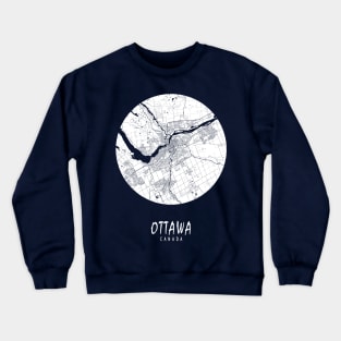 Ottawa, Ontario, Canada City Map - Full Moon Crewneck Sweatshirt